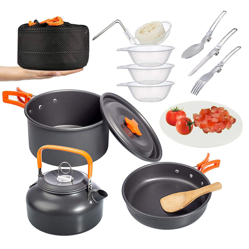 Discover the Ultimate Camping Companion: Camping Combination Suit Pot Folding Mini Cookware
