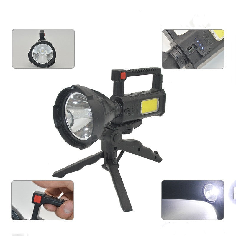 Outdoor Camping Flashlight With Bracket COB Light