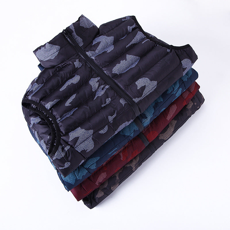 Camouflage Warm Down Cotton Vest Men Jacket