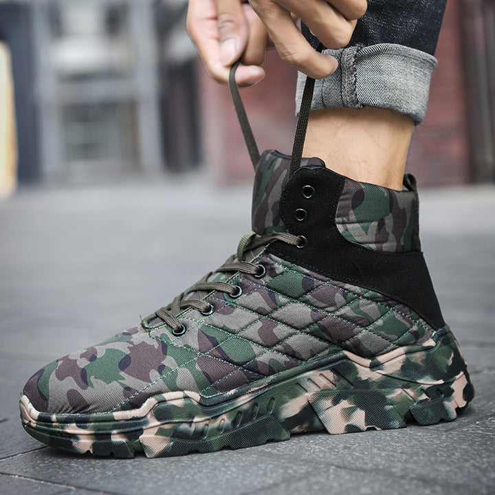 High Top Plus Velvet Waterproof Hiking Shoes