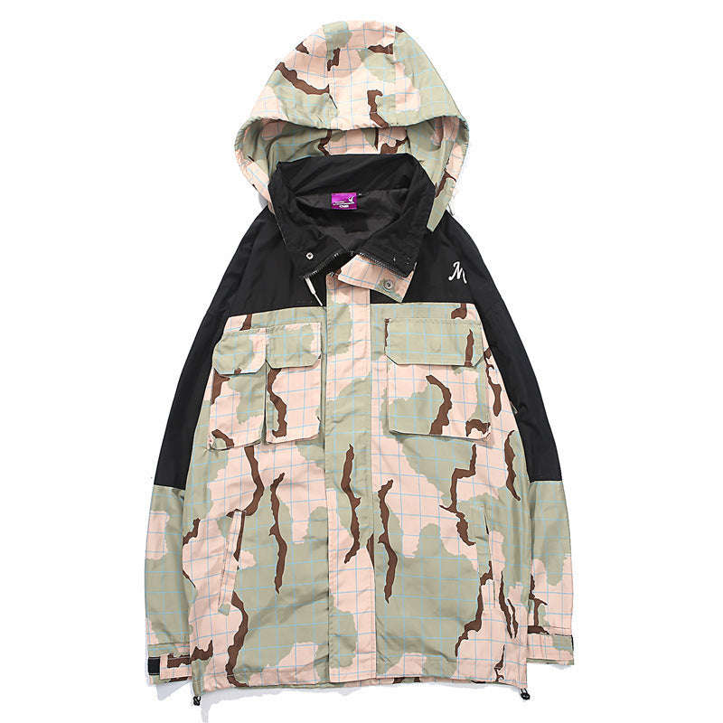 Multi-pocket Camouflage Plaid Jacket