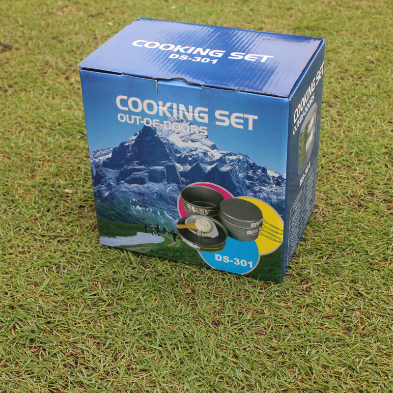 Outdoor Portable Non-stick Cookware Set for 2-3 Person