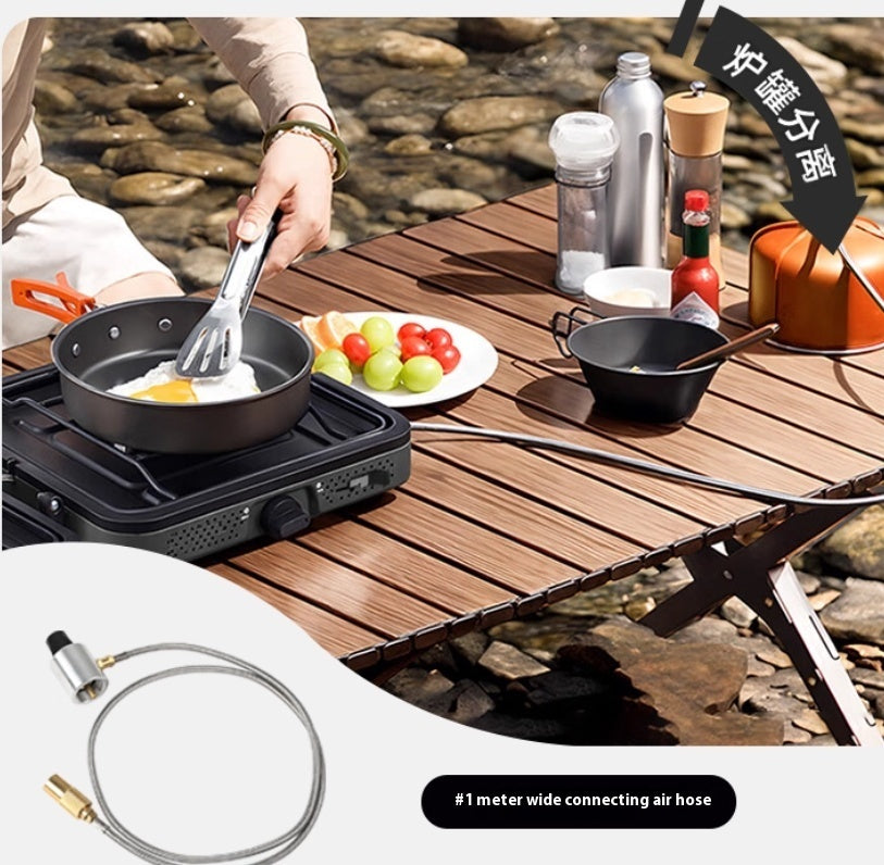 Portable Gas Stove, Double Burner, Outdoor Picnic Cooking