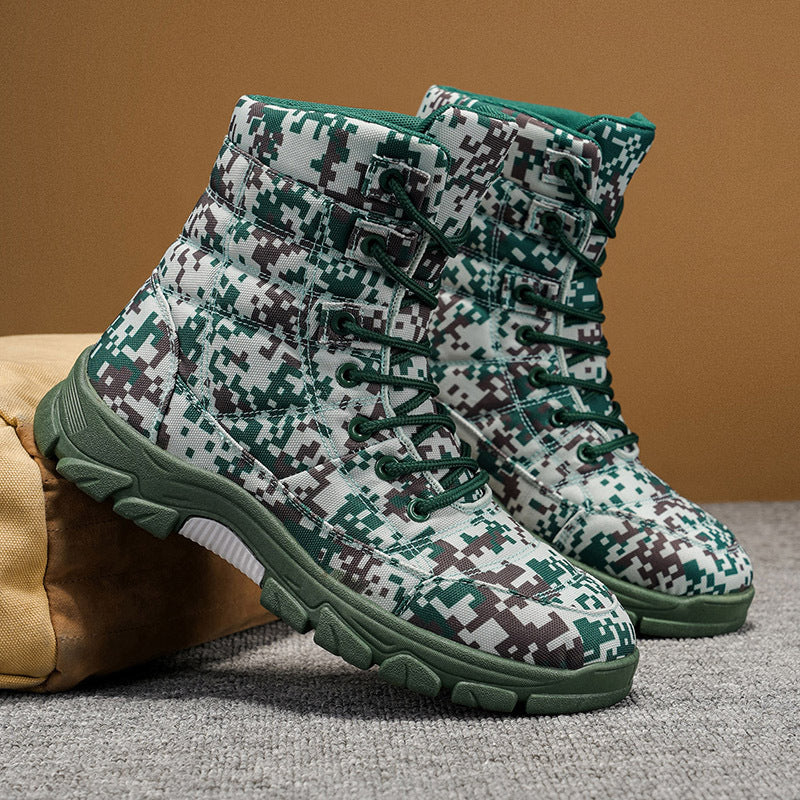 Fleece Lined Warm Plus Size Camouflage Hiking Boots