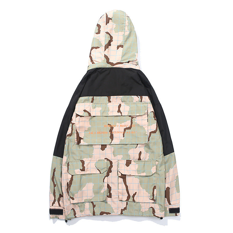 Multi-pocket Camouflage Plaid Jacket