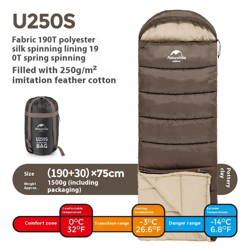 Outdoor Envelope Hooded Sleeping Bag