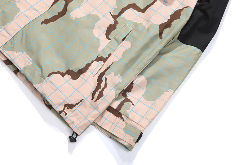 Multi-pocket Camouflage Plaid Jacket