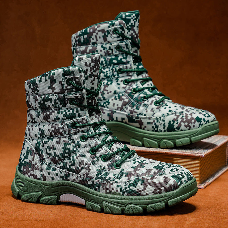 Fleece Lined Warm Plus Size Camouflage Hiking Boots