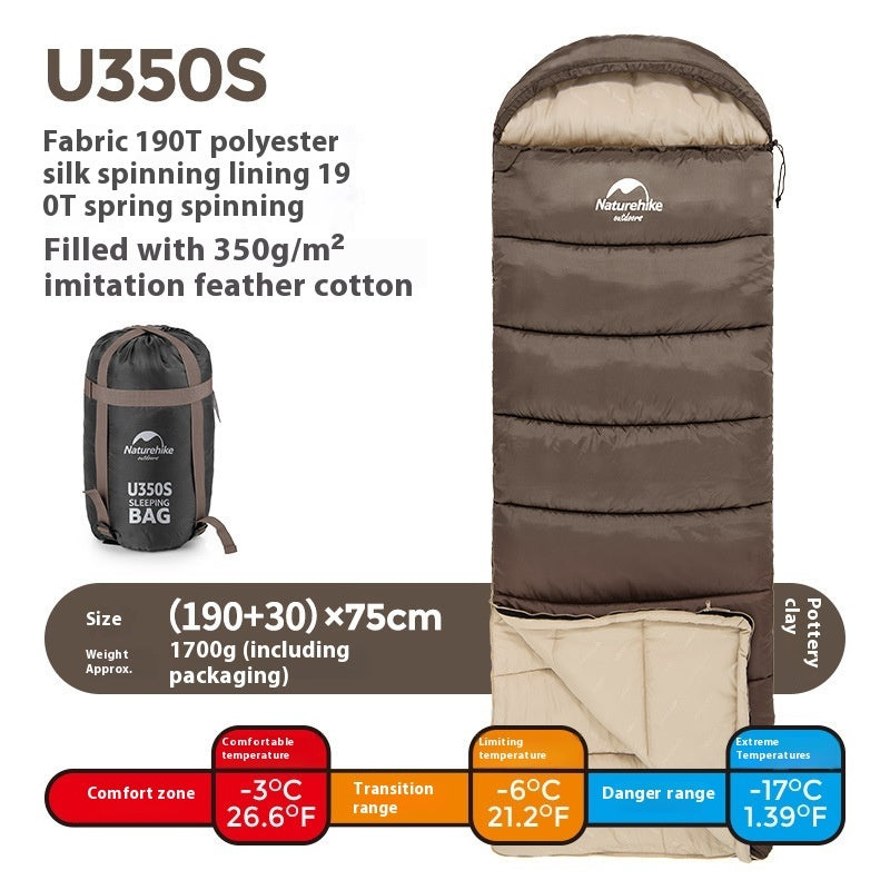 Outdoor Envelope Hooded Sleeping Bag