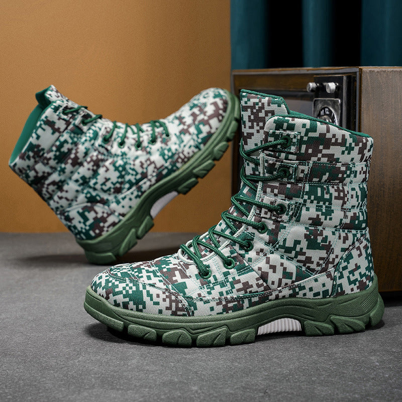 Fleece Lined Warm Plus Size Camouflage Hiking Boots